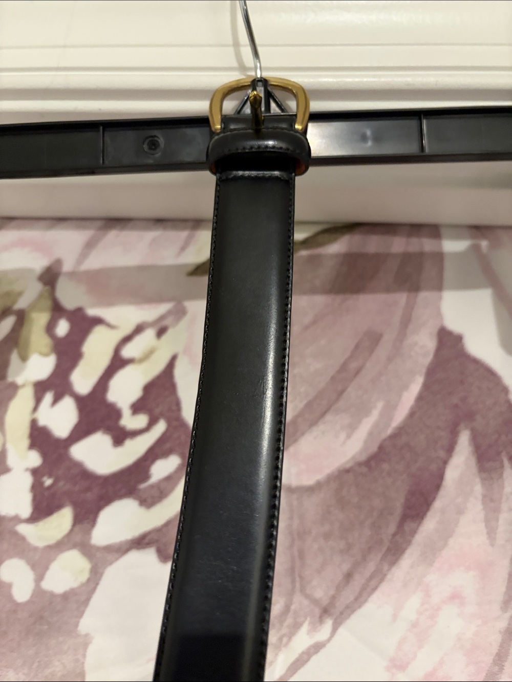 Men’s Coach Classic Black Leather Belt with Brass Buckle size 38